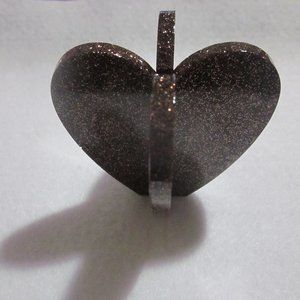 Brown Shimmer 3D Heart Figurine